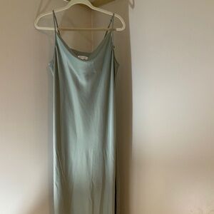 Prologue Green L Slip Dress Adjustable Straps Normcore Scandi girl Minimalist